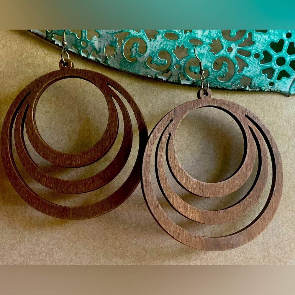 Wooden Hoop Earrings